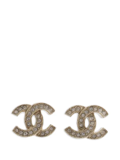 CHANEL Pre-Owned CC crystal earrings Gold EARRING