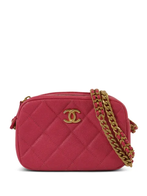 CHANEL Pre-Owned diamond-quilted CC logo-detail mini bag Pink AS3104