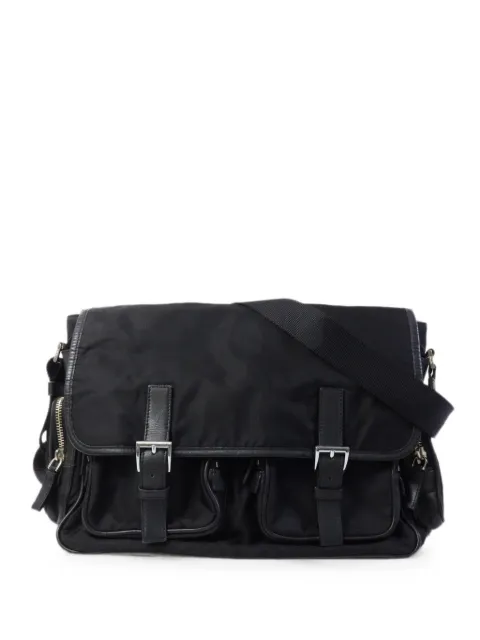 Prada Pre-Owned buckle-fastening satchel bag Black VELAMESSENGERBAG