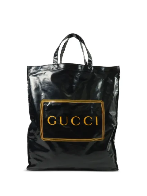 Gucci Pre-Owned logo-print tote bag Black 575140