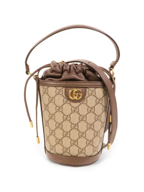 Gucci Pre-Owned mini GG-canvas bucket bag Neutrals 760199
