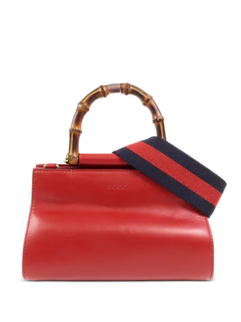 Gucci Pre-Owned Nymphaea Bamboo shoulder bag Red 470271