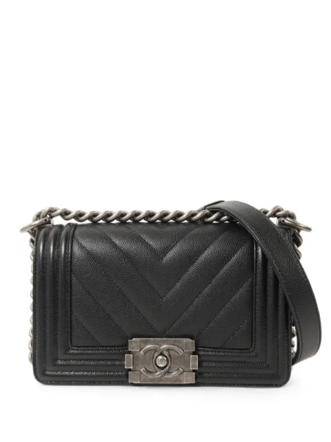 CHANEL Pre-Owned Boy 20 chevron-quilted shoulder bag Black A67085