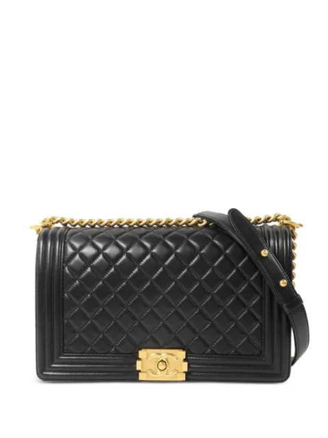 CHANEL Pre-Owned Boy quilted shoulder bag Black A92193
