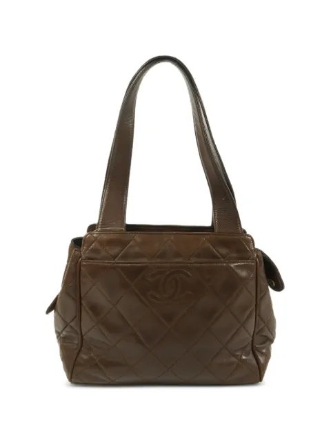 CHANEL Pre-Owned CC diamond-quilting tote bag Brown VINTAGEHANDBAG