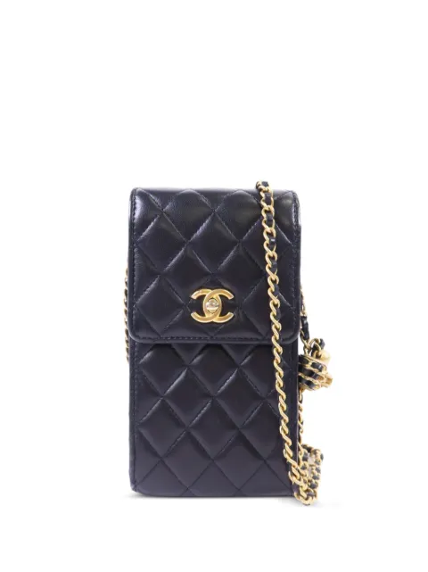 CHANEL Pre-Owned CC turn-lock shoulder bag Black PHONEBAGWITHGOLDBALL