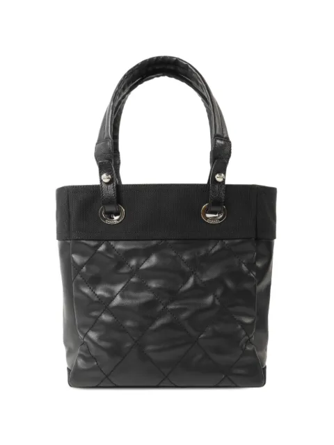 CHANEL Pre-Owned Paris Biarritz logo-charm tote bag Black A34208