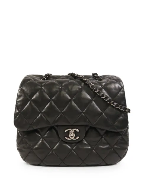 CHANEL Pre-Owned accordion Flap quilted CC crossbody bag Black CHAINSHOULDER