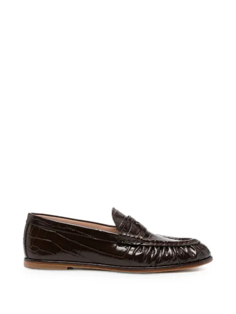 Stuart Weitzman Spencer croc-effect loafers Brown SO351