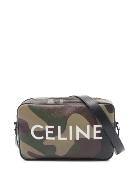 Celine Pre-Owned 2010-2026 Triomphe Coated Canvas Camouflage crossbody bag Green MKB34V54EB5BD6JD