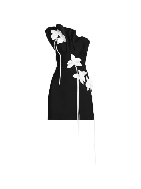 Acler Lugini flower-appliqué mini dress Black AS2604948DBLACK