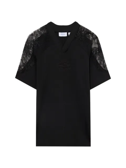 Off-White lace insert soccer dress Black 2FU00648TW009