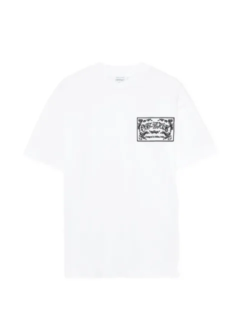 Off-White embroidered paisley-logo T-shirt White 2FA00556TW101