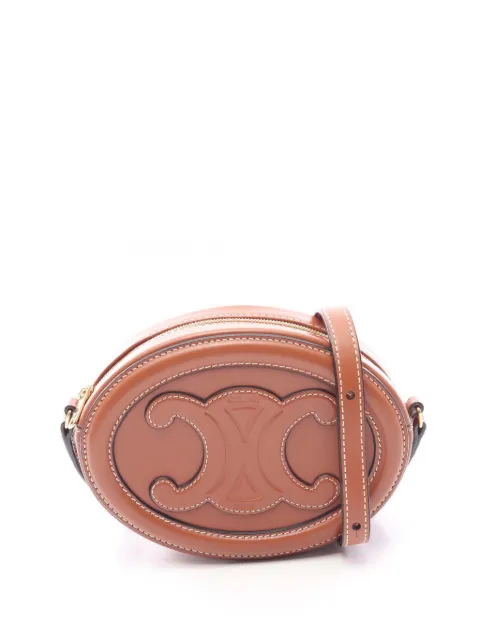 Celine Pre-Owned 2010-2026 Small Calfskin Cuir Triomphe Oval crossbody bag Brown J6L13G6J8H19PW2G