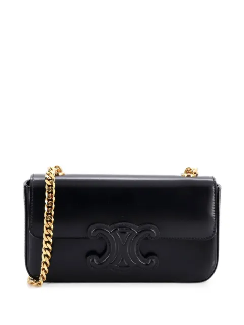 Celine Pre-Owned Triomphe Chain Leather Small shoulder bag Black 8W56LJ4JY4ZEGS4G