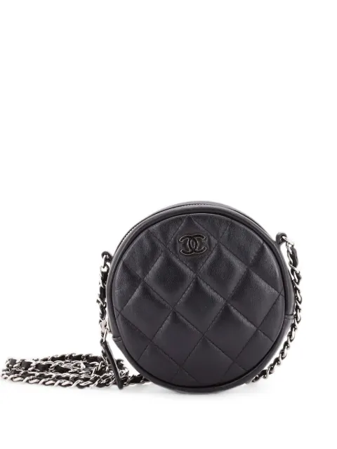 CHANEL Pre-Owned Round Clutch with Chain Quilted Lambskin Mini crossbody bag Black NDTE3B8BEAJ1Q0FQ