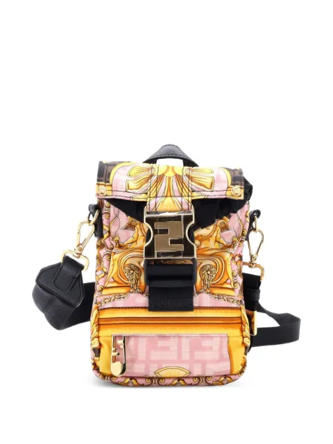 Fendi Pre-Owned x Versace Fendace Fendiness Printed Zucca Nylon Mini backpack Multicolour ETFZK1LI5V94GZ7C
