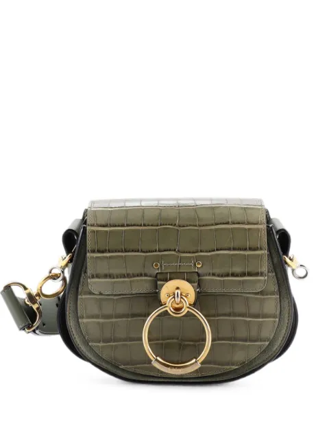Chloé Pre-Owned Tess Bag Crocodile Embossed Leather Small shoulder bag Green AFTJNC0NQOGPC8KF
