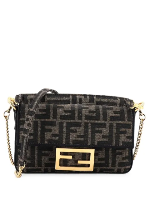 Fendi Pre-Owned Baguette NM Bag Zucca Canvas Mini crossbody bag Brown SX9BNM2GJXUS82AQ