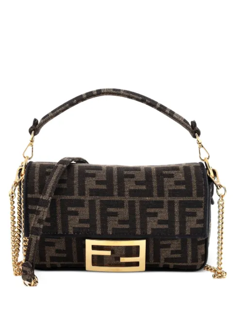 Fendi Pre-Owned Baguette NM Bag Zucca Canvas Mini crossbody bag Brown O8YYZN36DM8GDAGU