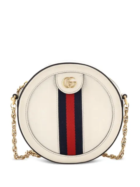 Gucci Pre-Owned Ophidia Round Shoulder Bag Leather Mini crossbody bag White M8XIOEHC87S7TJJO