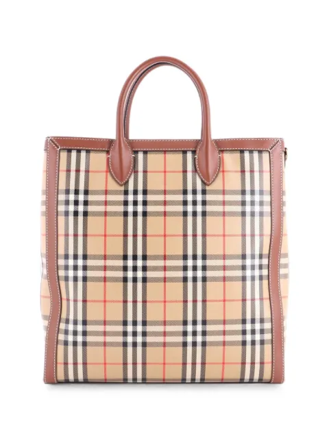 Burberry Pre-Owned Convertible Vintage Check Coated Canvas Medium tote bag Brown KUU4RYR1HS7EQRVD