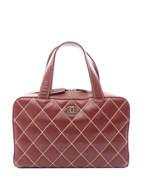 CHANEL Pre-Owned 2000-2002 CC Lambskin Wild Stitch handbag Red ZFBNOZPSHZTMEVR5