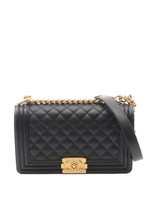 CHANEL Pre-Owned 2021-2026 Old Medium Quilted Caviar Boy Flap crossbody bag Black ORBVYMYMJPH3G9Y2
