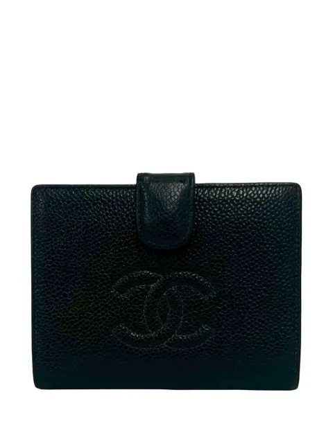 CHANEL Pre-Owned 2004-2005 CC Caviar Bifold Wallet small wallets Black G001DX10O5K3F06O