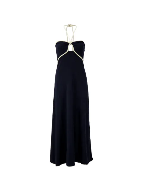 Johanna Ortiz Gleymoon halterneck maxi dress Blue PT03993