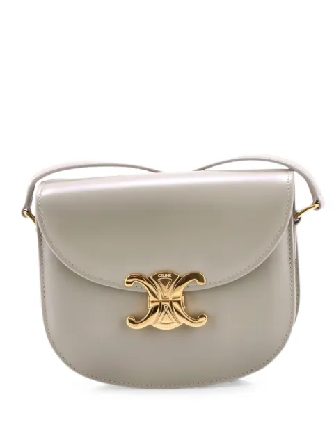 Celine Pre-Owned Triomphe Besace Clea Flap Bag Leather shoulder bag Green SKY40O9H52O00MKB