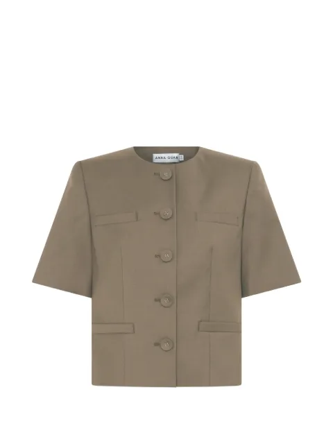 Anna Quan Priestly short-sleeve button-up jacket Brown PRIESTLYJACKET