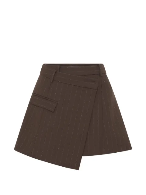 Anna Quan Cora chalk-stripe wrap mini skirt Brown CORASKIRT