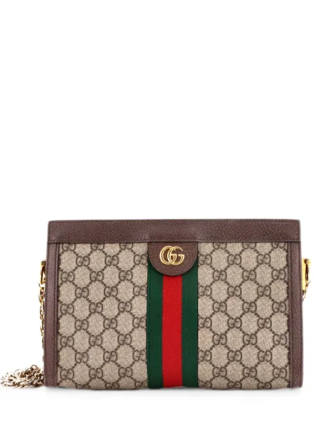 Gucci Pre-Owned Ophidia Chain Shoulder Bag GG Coated Canvas Small crossbody bag Brown TPQG6G2XHSQ27XK5