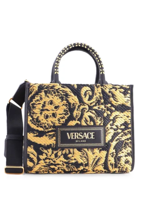 Versace Pre-Owned Athena Barocco Raffia Small tote bag Black QKFX7E9Y9JI6BUHU