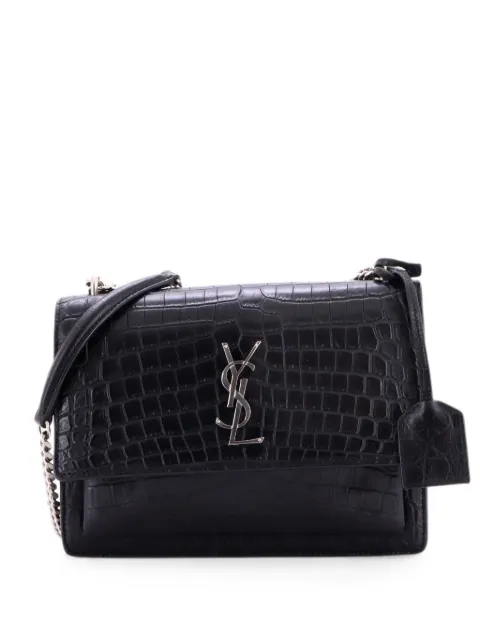 Saint Laurent Pre-Owned Sunset Crocodile Embossed Leather Medium crossbody bag Black O9GQ9UF2PYNDMIUN