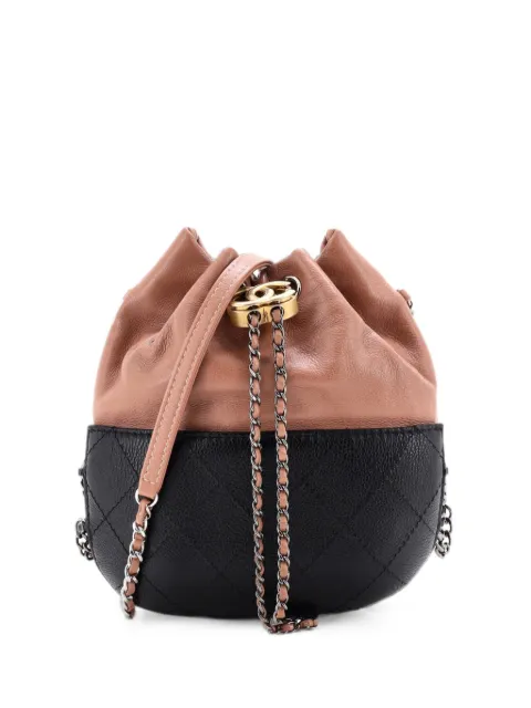 CHANEL Pre-Owned Gabrielle Drawstring Bag Quilted Calfskin Small bucket bag Black 00CLB6U61P6QCQ7B