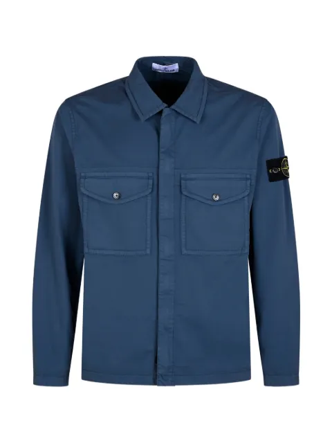 Stone Island 1200003 logo-patch overshirt Blue L2S151200003S0A10