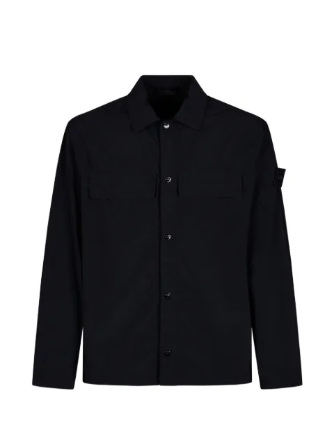 Stone Island logo-patch long-sleeve shirt Black 1200044S0