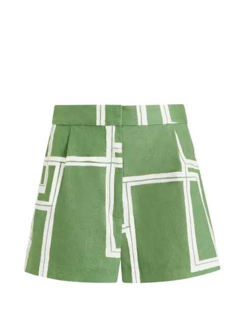 Marie Oliver Blanche geometric-print shorts Green 631B245