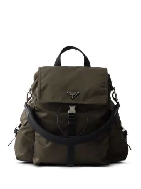 Prada Prada Explore Re-Nylon and leather backpack Green 2VZ118VOOO2DW3