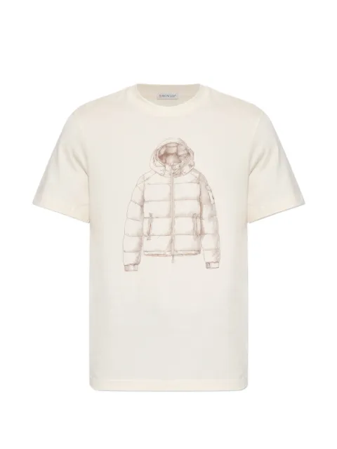 Moncler graphic-print short-sleeve T-shirt Neutrals L20918C0000289B8U