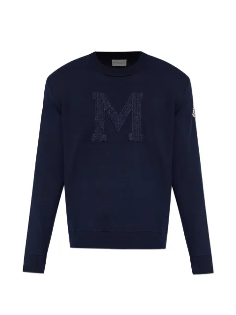 Moncler logo-patch sweatshirt Blue L20919C00009M1113
