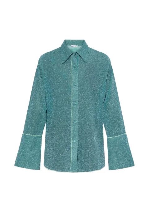 Oséree glitter-effect long-sleeve shirt Blue LSF235
