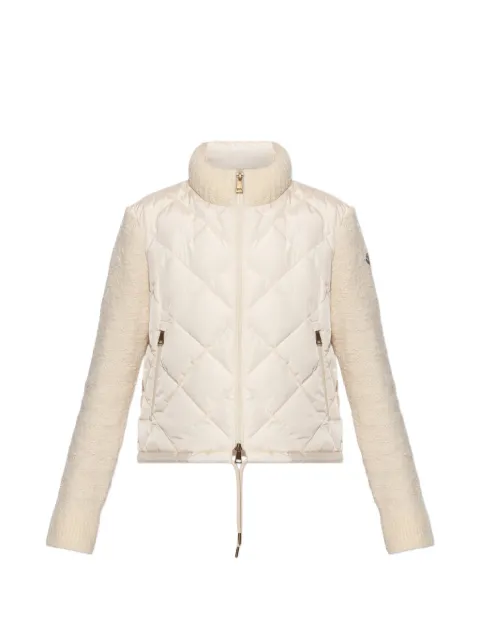 Moncler diamond-quilted padded jacket White L20939B00007N0004