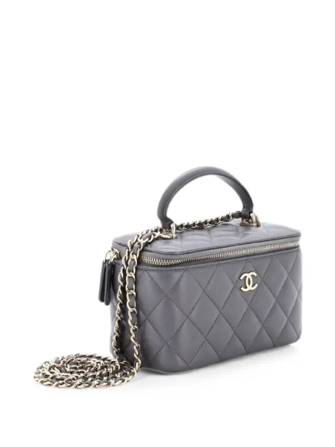 CHANEL Pre-Owned Classic Top Handle Vanity Case with Chain Quilted Lambskin Small crossbody bag Grey K20BGQ5ZMEO4BL58