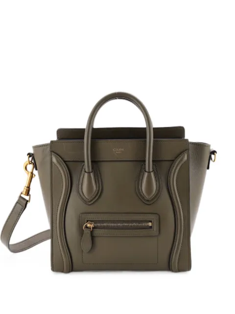 Celine Pre-Owned Luggage Bag Smooth Leather Nano crossbody bag Green JWVNZDDJU4PUZAX6