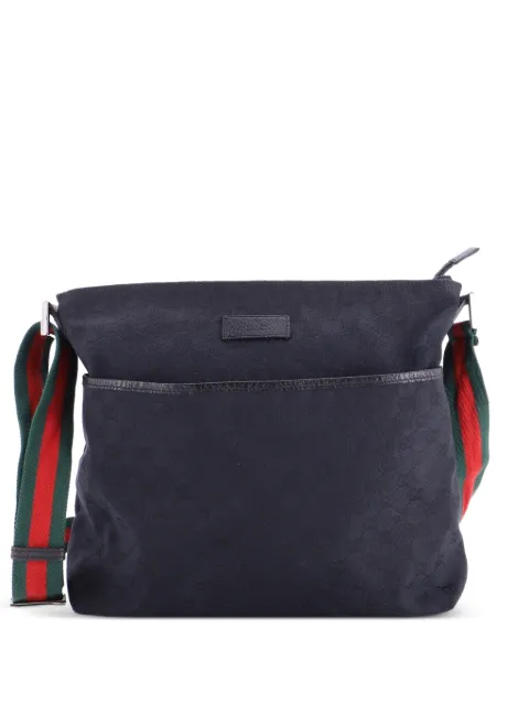 Gucci Pre-Owned Front Pocket Web Messenger GG Canvas Medium crossbody bag Black JBL3XY3GUJ68M7YM