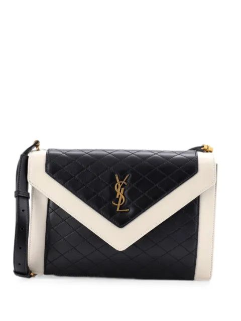 Saint Laurent Pre-Owned Gaby Envelope Satchel Quilted Leather crossbody bag Black ZHYYE6CZDP4NVDZ1