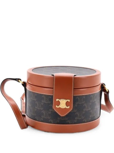 Celine Pre-Owned Tambour Bag Triomphe Coated Canvas Medium crossbody bag Brown C7VEVWYC4EVQUUAU